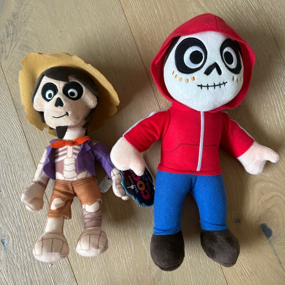 Disney Pixar Coco Miguel Skeleton Plush Mattel Collectible Doll Red Hoodie 11in